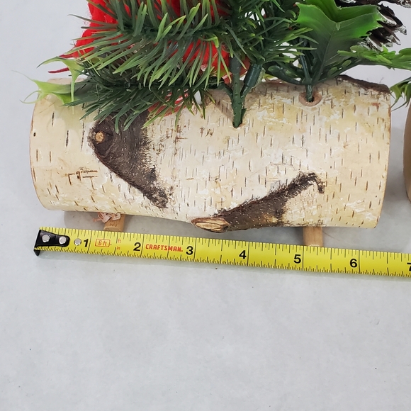 MCM Vintage Kitschy Yule Log 1970's Christmas Decorations Center Piece - Picture 9 of 12